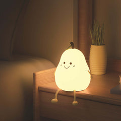 Cute Pear LED Night Light Touch Lamp Bedside Decoration Baby Gift - Homwake